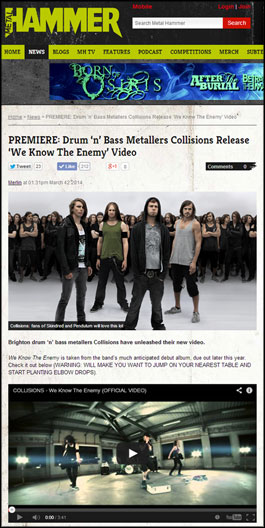 The Army Of Me image used to accomodate the Metal Hammer video premiere for "We Know The Enemy"