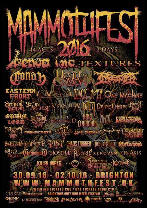 Mammothfest 2016 line-up poster