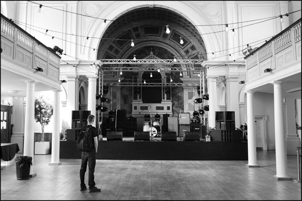 Contemplating day two... The Venue before doors, Hammerdown Festival 2022, by Greig Clifford