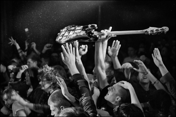Jon Kindler's bass guitar, The Chariot at The Underworld, Camden, London, 2011, by Greig Clifford