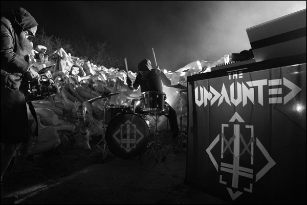 Shaun Hodson / Loki Films records an individual take of Adam Lewis drumming. Photography by Greig Clifford
