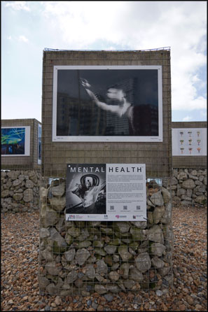 Reach-Out exhibited on the beach in Brighton as part of the Sussex Neuroscience / Brighton and Hove Camera Club Mental Health Photography Exhibition