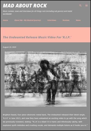 Abstract portrait of The Undaunted accompanying editorial on the Mad About Rock website.