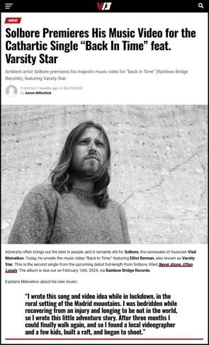 Portrait of Solbore accompanying an article on the V13 website.