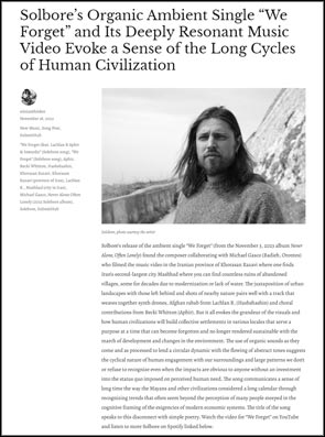 Portrait of Solbore accompanying an article on the Queen City Sounds and Art website.