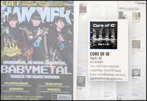 Cover of the EP Part 1: iO by Core of iO, accompanying a review in Metal Hammer magazine.